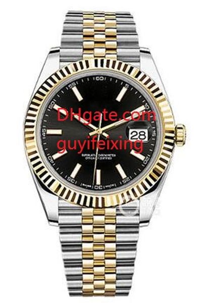 

7 цветов высокое качество роскошные мужские часы 41 мм datejust 126334 черный белый циферблат дата 18 к золото сталь механизм автоматические, Slivery;brown