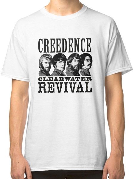 

creedence clearwater revival men's white t-shirt brand cotton men clothing male slim fit t shirt homme high quality, White;black