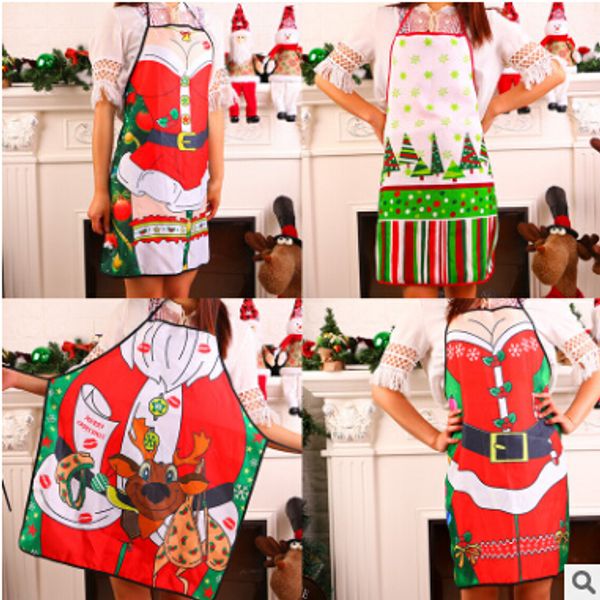 

creative christmas cartoon apron santa claus christmas tree elk aprons women men pinafore for christmas party decoration