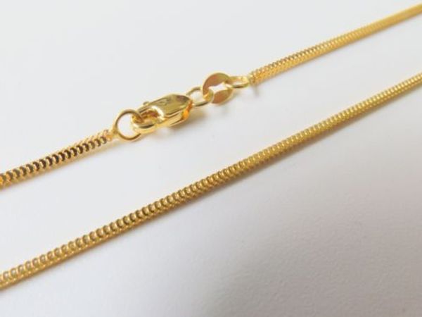 

16inch au750 pure 18k yellow gold necklace women milan box link chain 2-2.5g, Silver