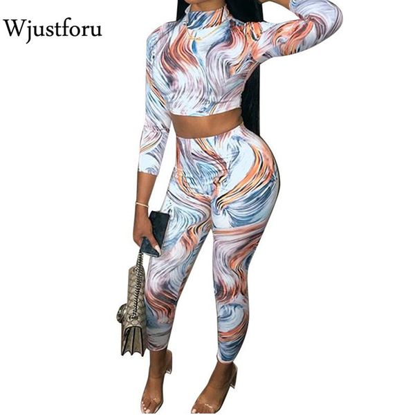 

wjustforu printed fashion casual bodycon two piece set tight elegant and boho pants high waist vintage elastic jumpsuit, Gray