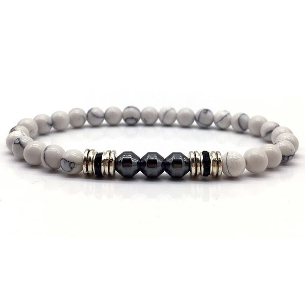 

fashion beaded bracelet men new natural 6mm stone beads charm bracelets & bangles for men & women jewelry armbanden voor vrouwen, Golden;silver