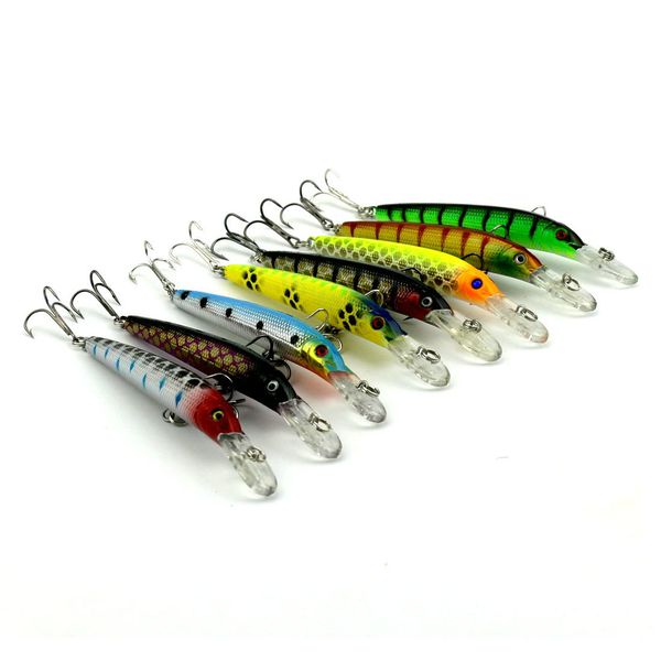

8pcs 3d minnow deep diver lure 10см жесткие приманки swimbaits 6.8 гбас, судак, форель и другие виды в пресной и морской воде
