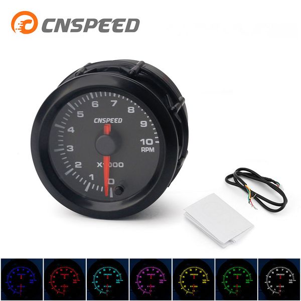 

cnspeed 2" 52mm 7 colors changeful backligh tachometer gauge high speed stepper motor with sensor car meter