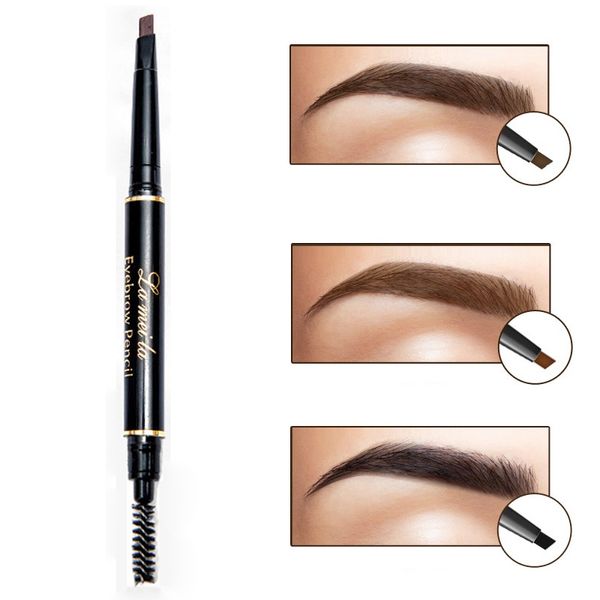 

double-ended eyes makeup eye brow pencil with mascara waterproof pigment black brown eyebrow 3d pen makeup
