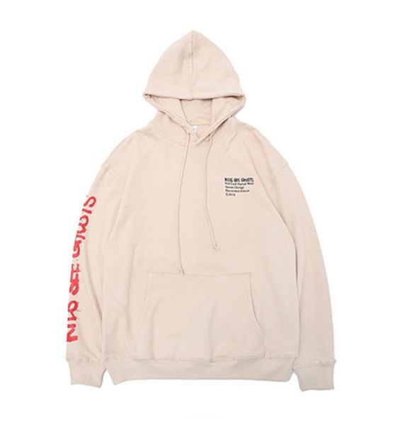 

Kanye Hoodies for Men High Street Mens Sweatshirts Khaki Long Sleeve Printed Crewneck Pullover Hooded Sweatshirt