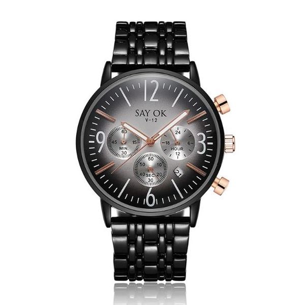 

new fashion multi-functional sport watch quartz men's watch mineral surface trend simple waterproof watch sell, Slivery;brown