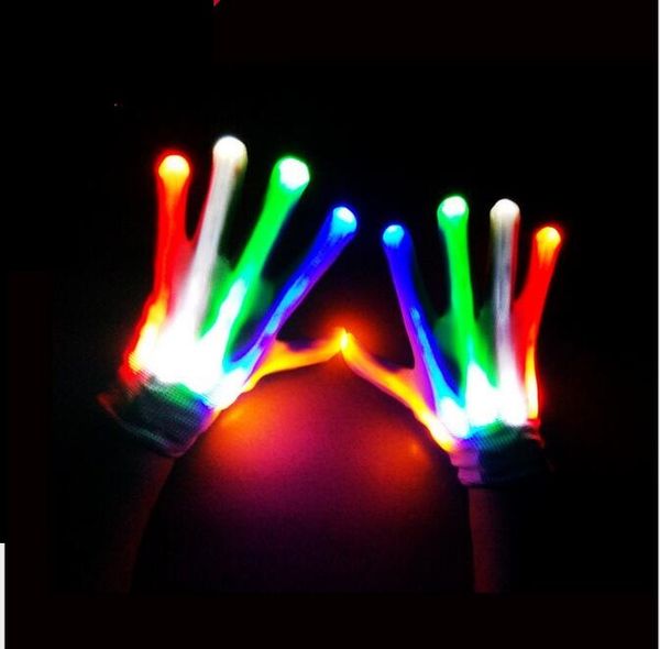 

christmas halloween festival colorful flash gloves toys rainbow gloves toys fluorescent dance performance props led finger light glove