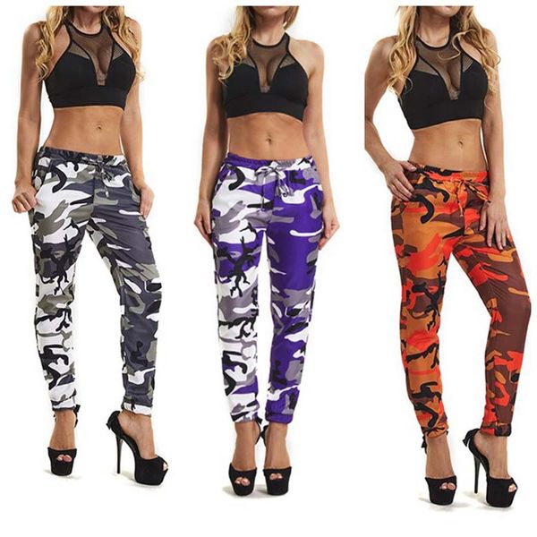 

Woman Casual Camo Cargo Trousers Casual Sports Joggers Long Pants Military Army Combat Camouflage Jeans