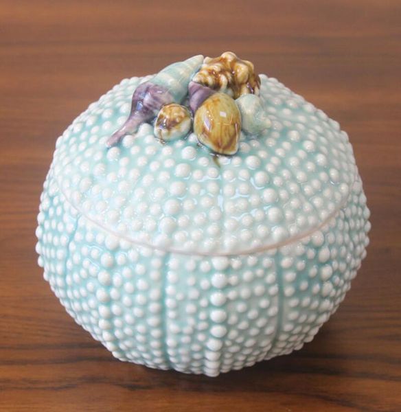 conchiglia di stella marina in ceramica contenitore per alimenti barattolo per caramelle barattolo per gioielli da cucina decorazioni per la casa statuette in porcellana decorazioni per matrimoni