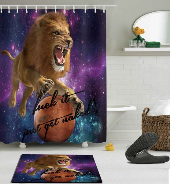 

lion pattern shower curtain floor mat pattern customized shower curtain waterproof bathroom fabric shower curtain with 12 hooks for bathroom