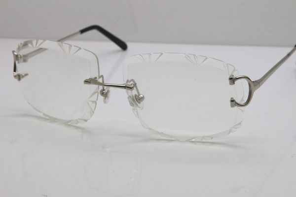 

Бесплатная доставка Новые люди Rimless T8200762 мужской дизайнер очки очки серебряный золотой металлической раме Eyewear люнеты вождения очки