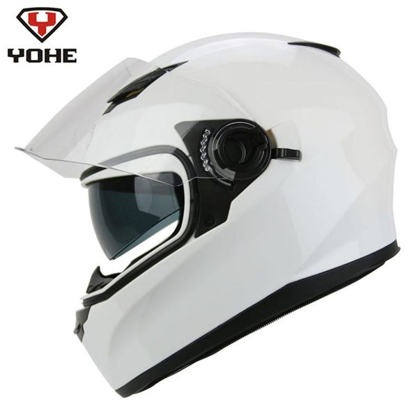 

yohe motorcycle full face helmet casco moto casque moto helmets dual visors white capacetes de motociclista motoqueiro racing