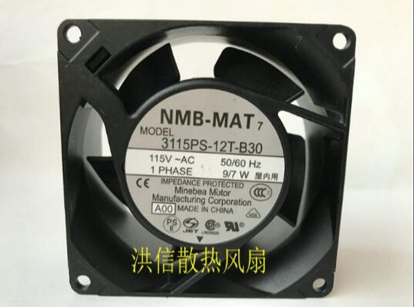 Ventilador original de alta temperatura de NMB-MAT 3115PS-12T-B30 115V-CA 50 / 60HZ 9 / 7W