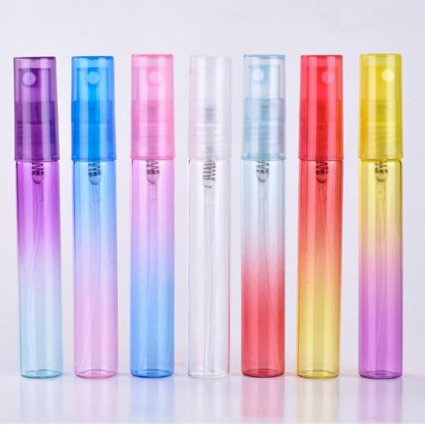 Hot 5ml 8ml Mini bottiglia di profumo in vetro colorato portatile con atomizzatore Contenitori cosmetici vuoti per i viaggi
