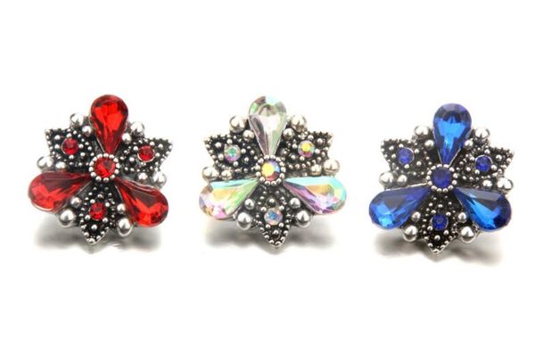 

10pcs/lot 18mm snap button charm noosa crystal rhinestone button fit pendant necklace bracelet diy handmade jewelry charm 3 color, Bronze;silver