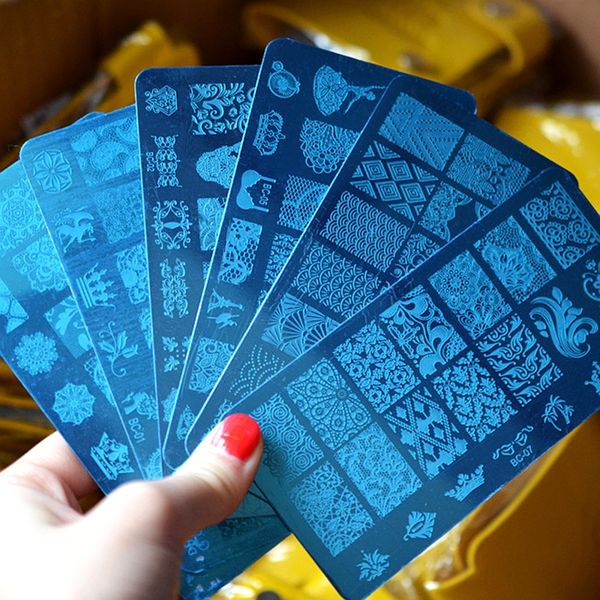 

10pcs nail art stamping plates flower lace pattern manicure nail decoration supplies tools stamp plate new arrival, White
