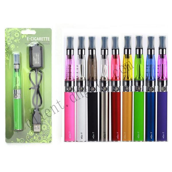

EGO CE4 Blister Kit 1.6ml CE4 Atomizer Blister Packing 1100mah 900mah 650mah Ego T Battery 510 Thread 9 Colors in Stock