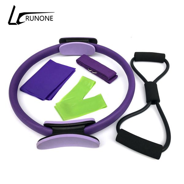 

sports fitness five-piece yoga pilates ring latex pulling stretch belt 8 word rally resistance ring