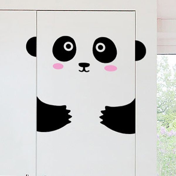 Cute Animals Panda Kitty Door Wall Sticker Diy Bedroom