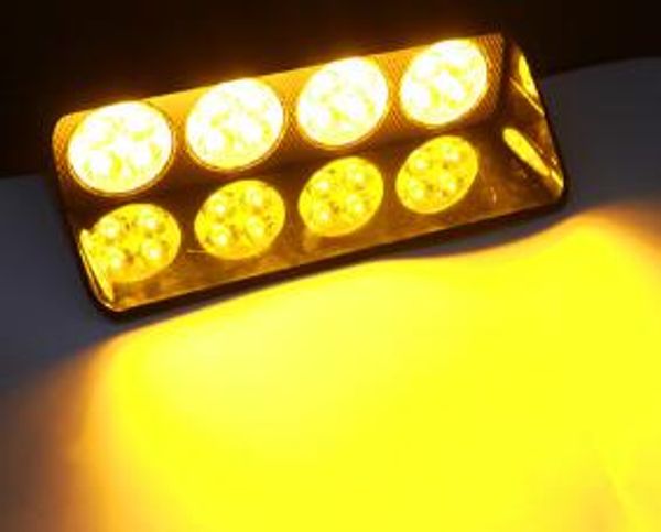 Indicatore luminoso ad alta intensità 16 Led per parabrezza, luce di emergenza, luci stroboscopiche della polizia, luce lampeggiante dei vigili del fuoco, installazione di 4 ventose