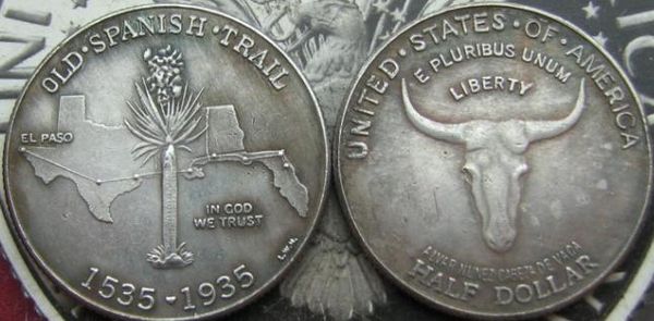 

США 1935 CIR и UNC старый испанский след памятные полдоллара копия монеты бесплатная доставка