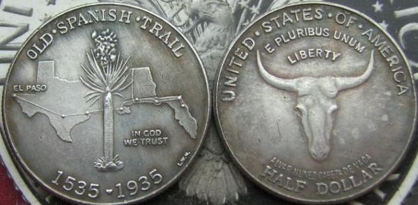

USA 1935 CIR and UNC Old Spanish Trail COMMEMORATIVE HALF DOLLAR COPY COIN FREE SHIPPING