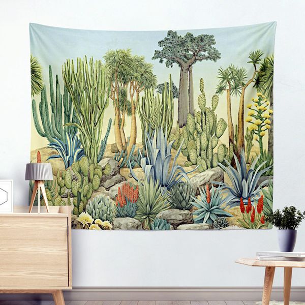 

cactus watercolor mandala bohemian tapestry hanging wall tapestries landscape wallpaper wall art shawl throw blanket