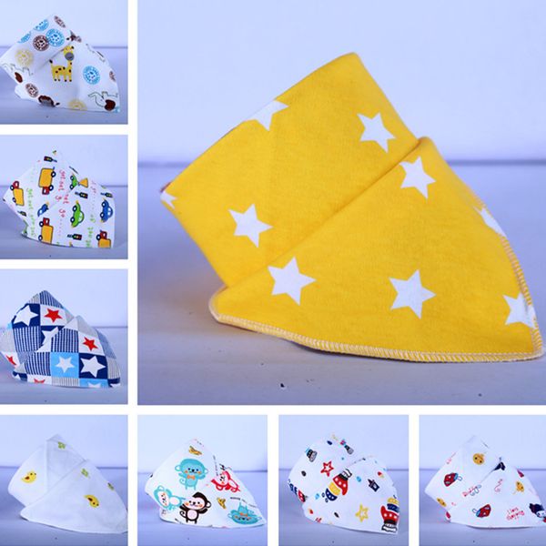 

baby bibs infants burp cloths saliva towel cotton 84color boys girl cute friuts cartoon slabbetjes bandana feeding scarf 1000pcs t1g122