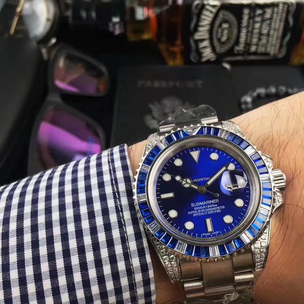 

2018 aaa luxury brand men ub watch 40mm mobile diamond automatic mechanical watch tainle teel trap wri t watch