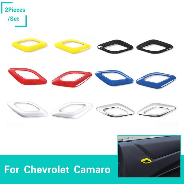 

Car Door Speaker Cover Loudspeaker Decorative ABS Chrome Trim For Chevrolet Camaro 2017+ Auto Interior Accessories