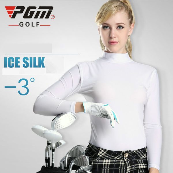 

ms. sun golf apparel brand pgm silk shirt with long sleeves, Black;blue