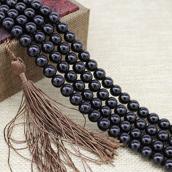 

imitation black agates round stone beads handmade bracelet beads black stone for jewelry necklace earrings