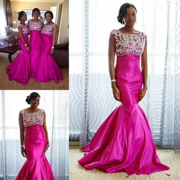 

south african shinning beading bridesmaid dresses satin mermaid cap sleeves pus size maid of honor gowns 2 style bridesmaid dress, White;pink