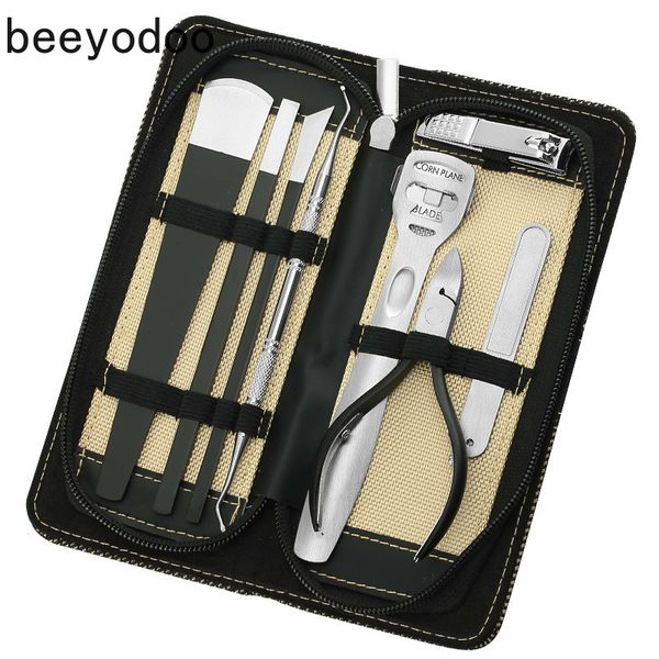 

8pcs feet skin scraper nail clipper kit nail care set pedicure scissor tweezer knife utility manicure set tools