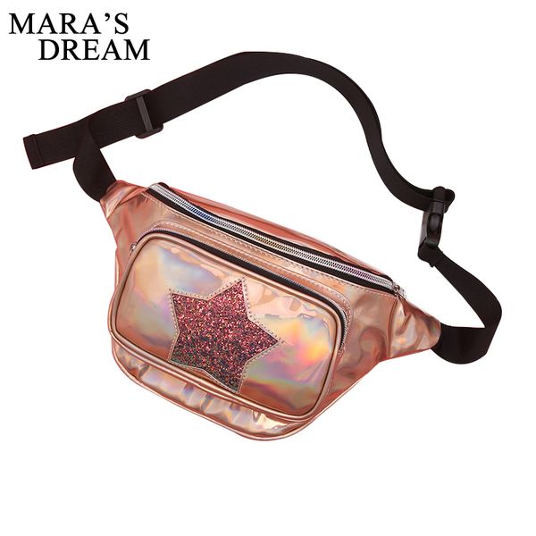 

mara's dream new fanny pack girl bag waist bag heart star women travel handbags beach shoulder laser holographic pouch belt