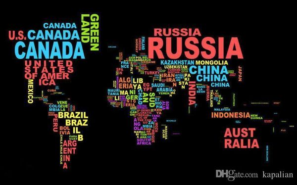 

Map Of World Poster Typography Deviantart World Map Art Posters Print Photopaper 16 24 36 47 inches