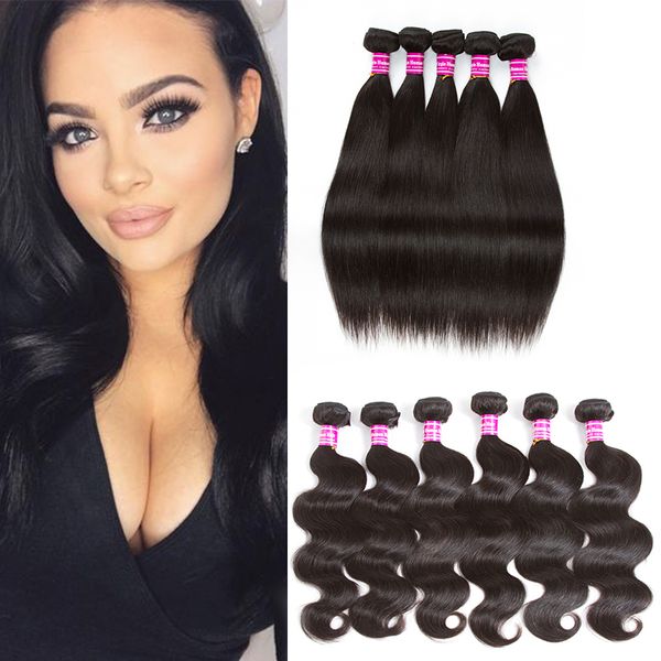 Cheap Human Hair Weaves Straight Brazilian Virgin Hair Bundles