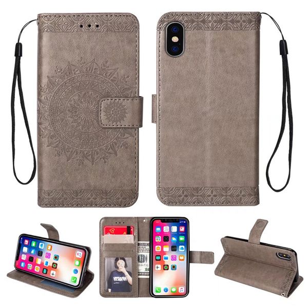

aesthetic support cover for iphone 7 plus case embossed sunflower pu kickstand case for goophone x wallet case with hanging strap