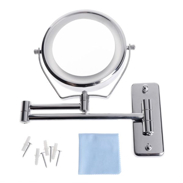 

6 inch 1x / 7x double side bathroom makeup mirror adjustable wall mounted extend
