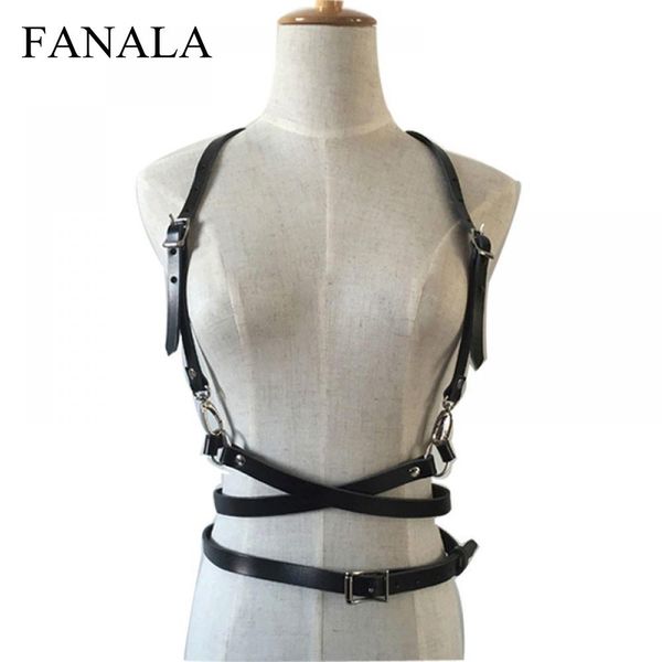 

sculpting body garters cage fashion leather o-ring straps waist bondage harajuku punk suspenders belt belt harness faux, Black;brown