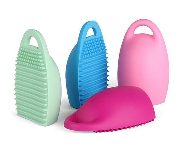

new arrival 4color perforated egg cleaning glove makeup washing brush scrubber board cosmetic brushegg cosmetic brush egg brush clean tool