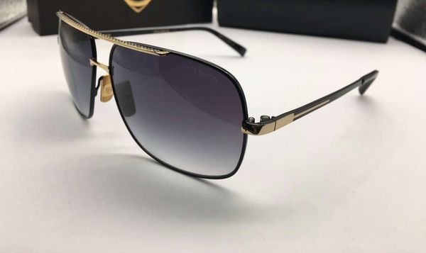 

baron pilot sunglasses gold black frame gray gradient lens luxury designer sun glasses shades new with box, White;black