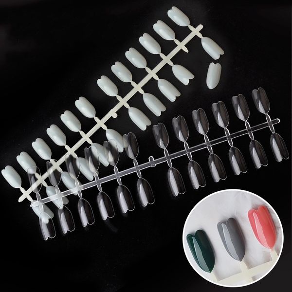 

new 120pcs/lot nail polish uv gel color palette card display heat shaped natural clear false nail practice training tips nd1123, Red;gold