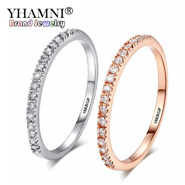 

yhamni original 18kgp stamp gold filled ring set austrian crystals jewelry ring wholesale new fashion jewelry gift zr133, Slivery;golden