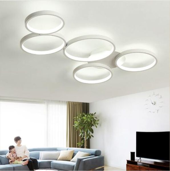 Dairesel LED Tavan Işıkları 5 Yüzük Avize Aydınlatma Dim Montaj Işık Oturma Odası Yatak Odası Mutfak Için