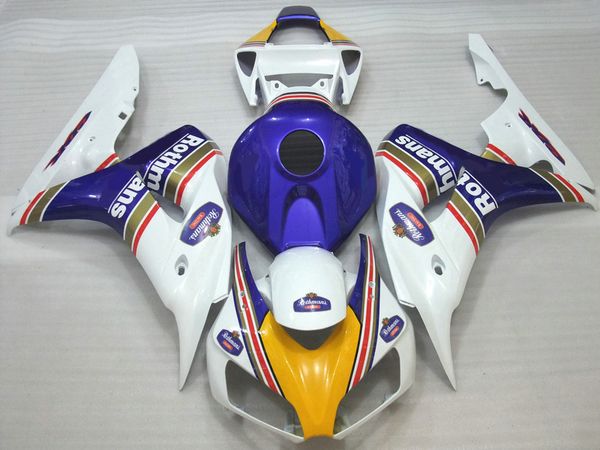 

injection molding fairings for honda cbr1000rr 2006 2007 yellow blue white fairing kit cbr 1000 rr 06 07 we35
