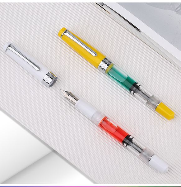 

new penbbs moonman piston fountain pen 309 large-capacity transparent acrylic fine nib 0.5mm business writing gift pen with box