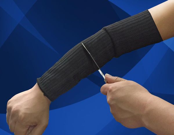 Una coppia Manicotto di sicurezza sportivo Manicotto in kevlar Protezione del braccio Manicotto del polso Bracciale antiabrasione Anti-taglio Braccio anti-ustione Manicotto resistente