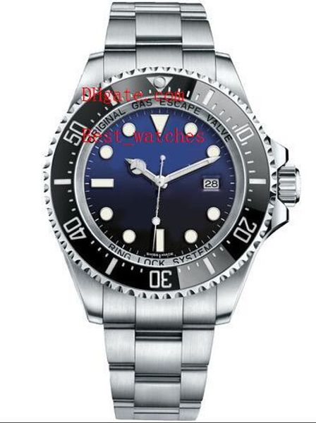 

factory supplier ceramic bezel stainless steel d-blue seadweller 116660 44mm automatic mechanical mens men's watch watches, Slivery;brown
